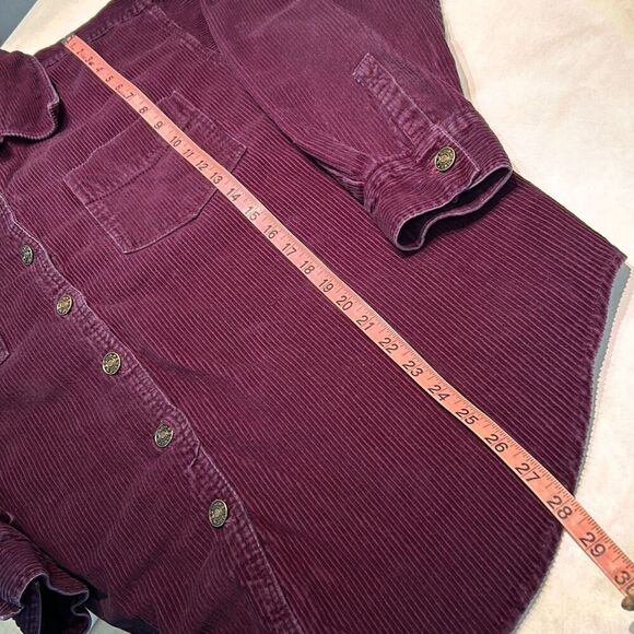 Johnny Swim Corduroy Shirt Jacket Sz Large Purple Button Front Soho Compagnie St - Picture 8 of 8